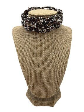 New Artisan Handmade Multi-Strand Braided Beaded Choker Necklace Boho Y2K